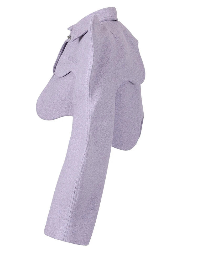 SHORT PURPLE 2 PIECE JACKET with PUFF SLEEVES