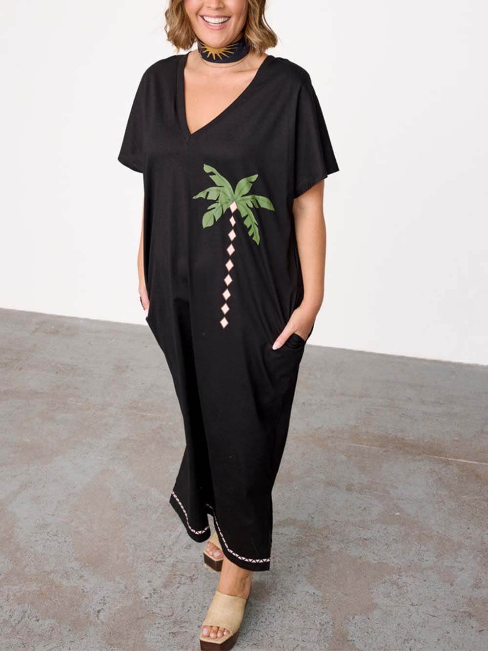 Sunshine Palm T-Shirt Dress