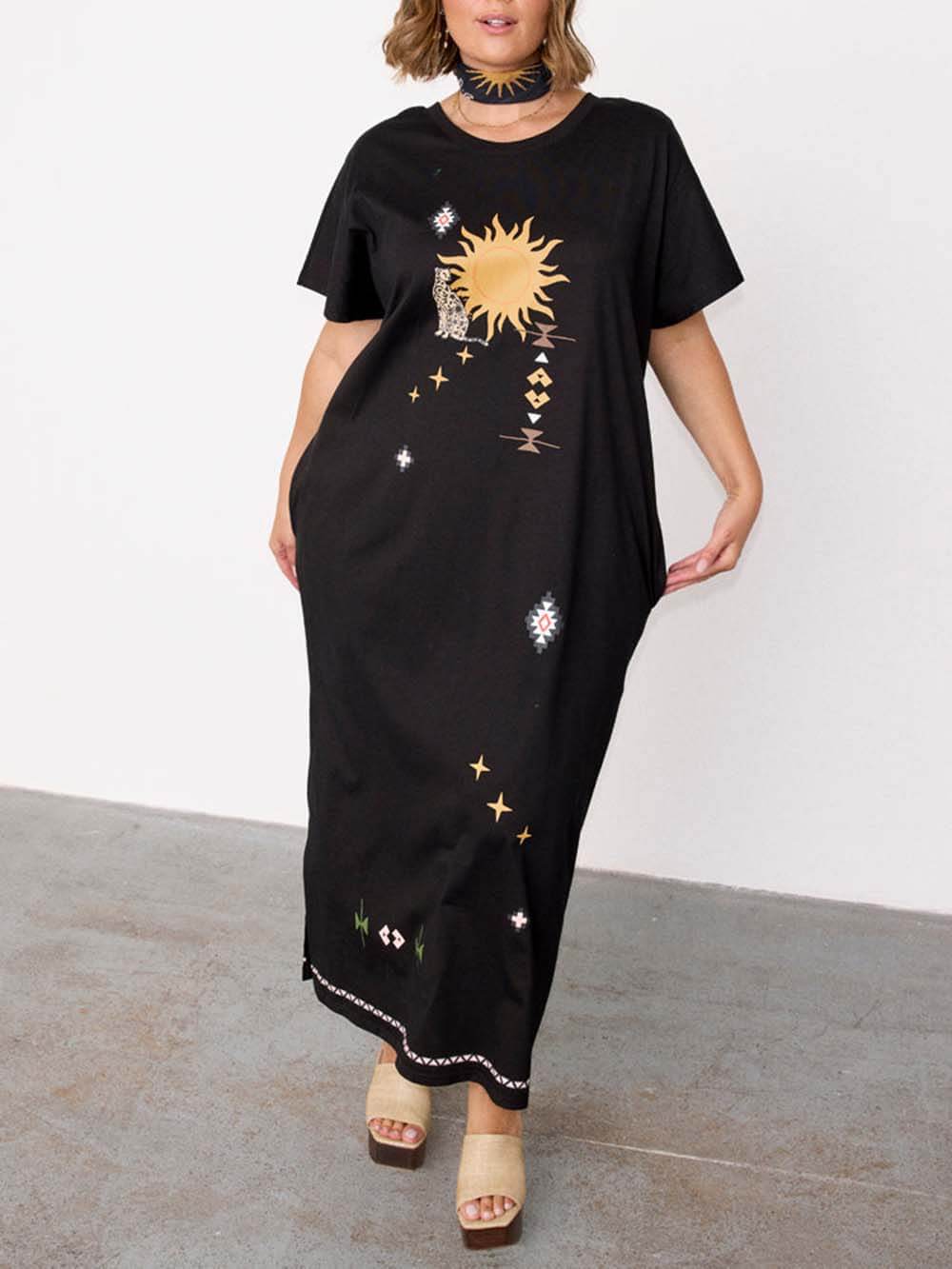 Sunshine Palm T-Shirt Dress