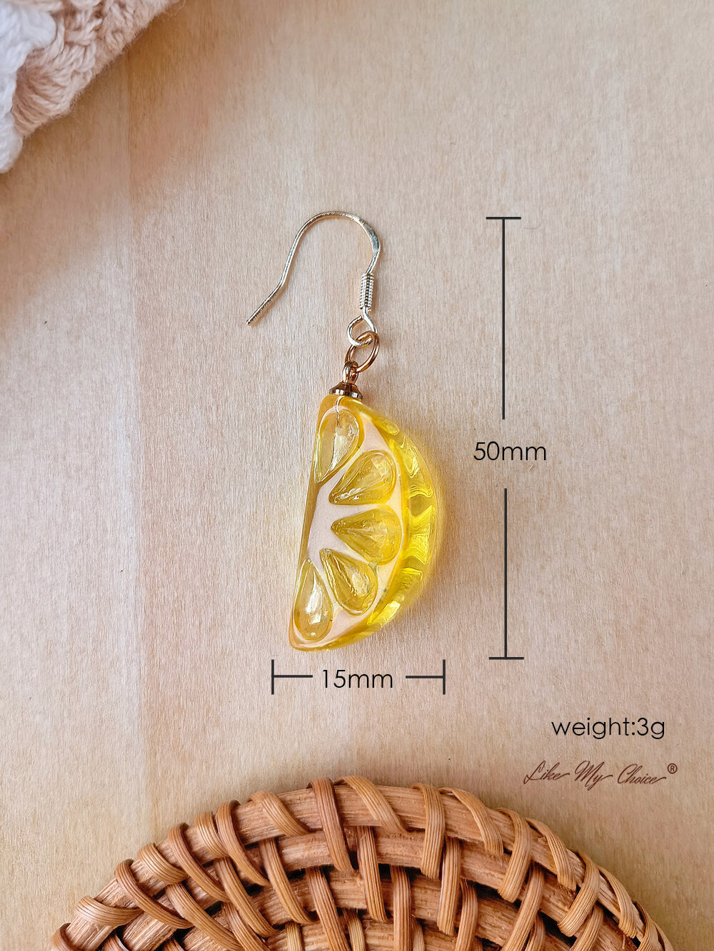 Sweet Lemon Resin Fruit Earrings