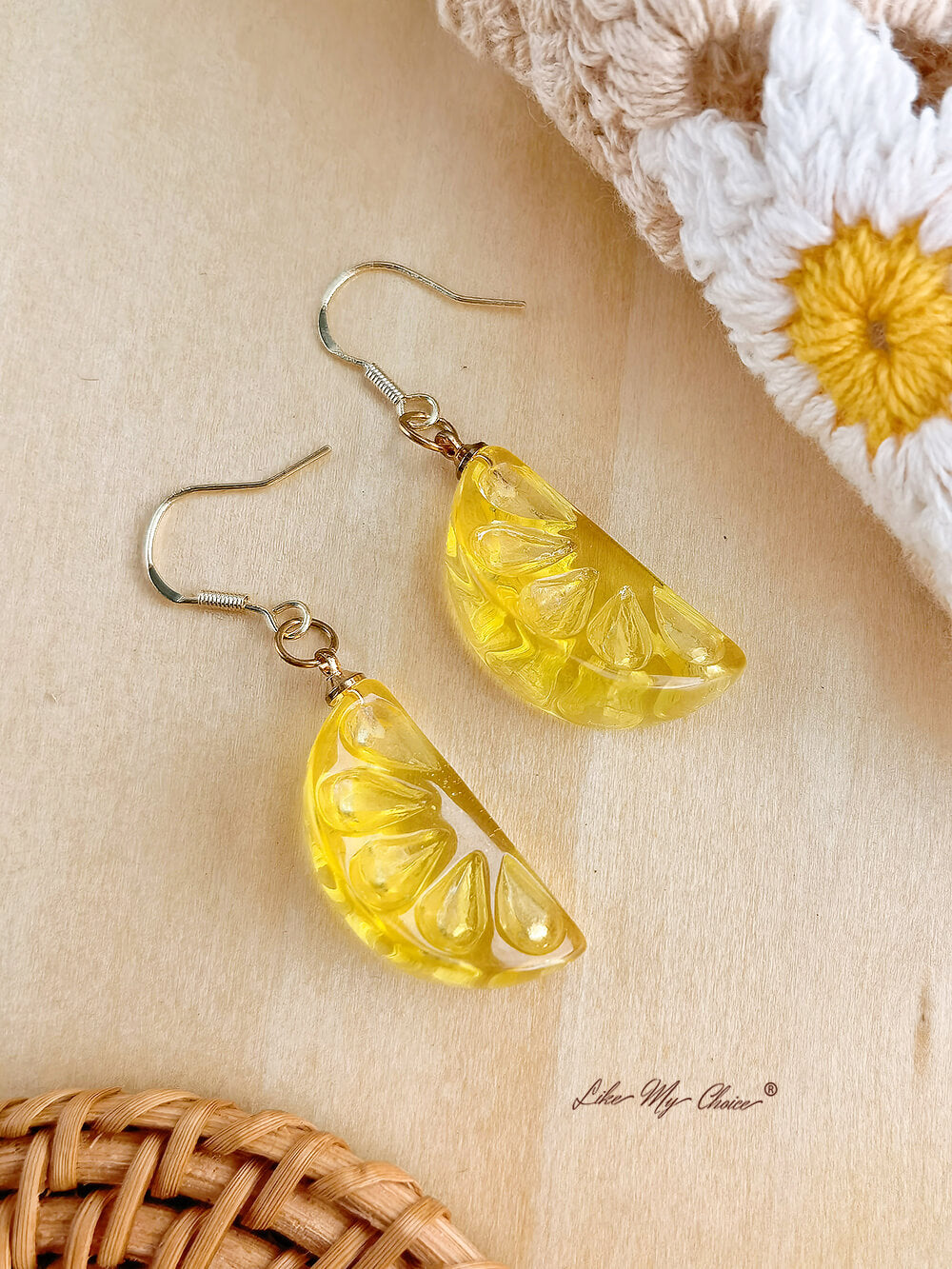Sweet Lemon Resin Fruit Earrings