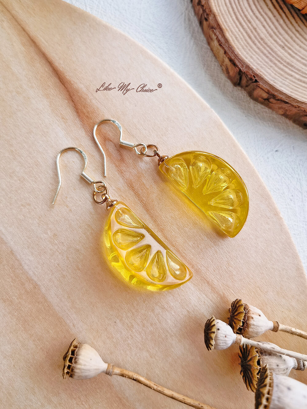 Sweet Lemon Resin Fruit Earrings