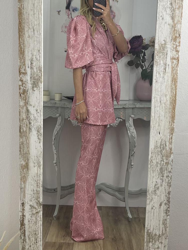 Casual Ethnic Style Printed Flared Pants