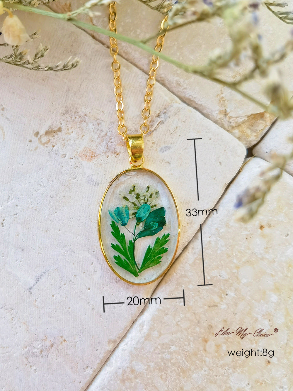 Handmade Bouquet Personalized Pendant Necklace