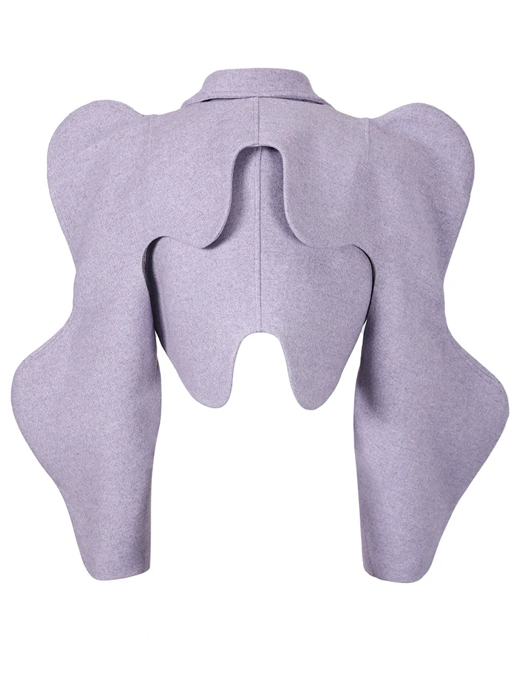 SHORT PURPLE 2 PIECE JACKET with PUFF SLEEVES