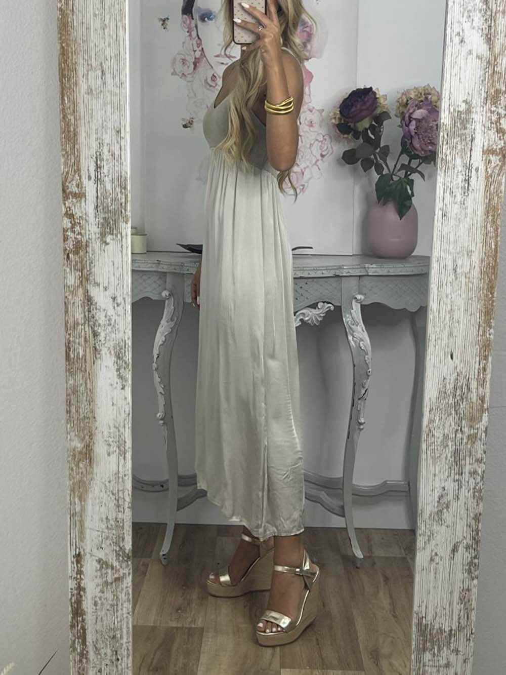 Summer Afterglow Patchwork Contrast Backless Dress
