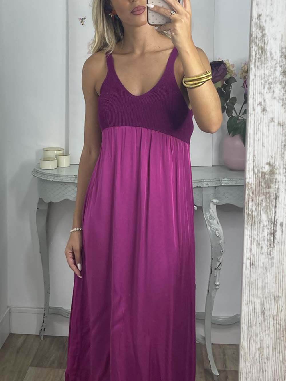 Summer Afterglow Patchwork Contrast Backless Dress