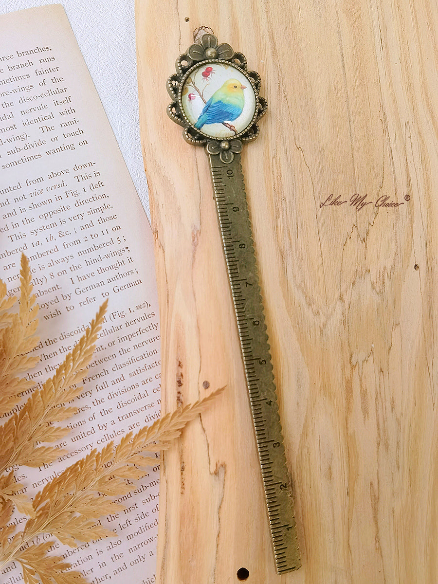 LikeMyChoice? Flower and Bird Retro Metal Bookmark