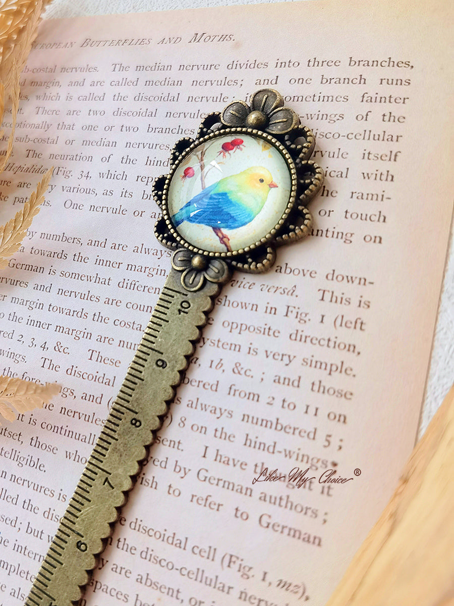 LikeMyChoice? Flower and Bird Retro Metal Bookmark