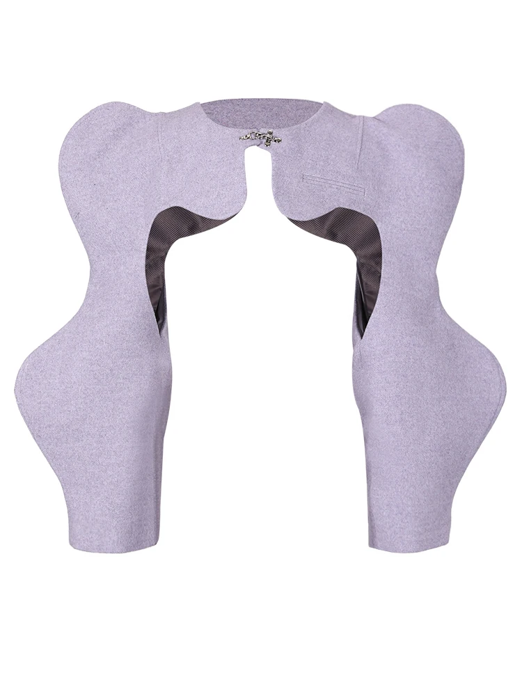 SHORT PURPLE 2 PIECE JACKET with PUFF SLEEVES