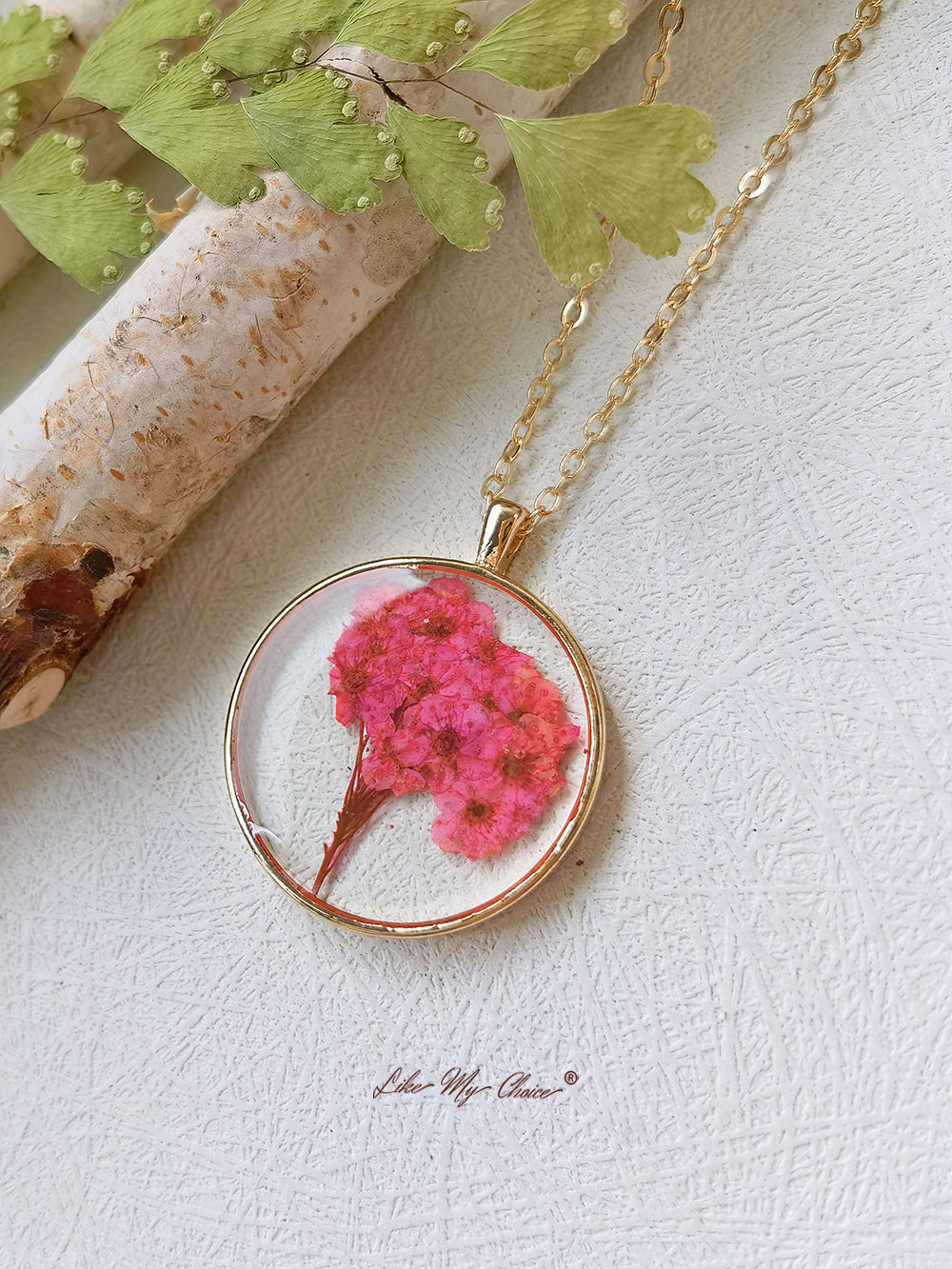 Small Daffodils Pressed Flower Necklace