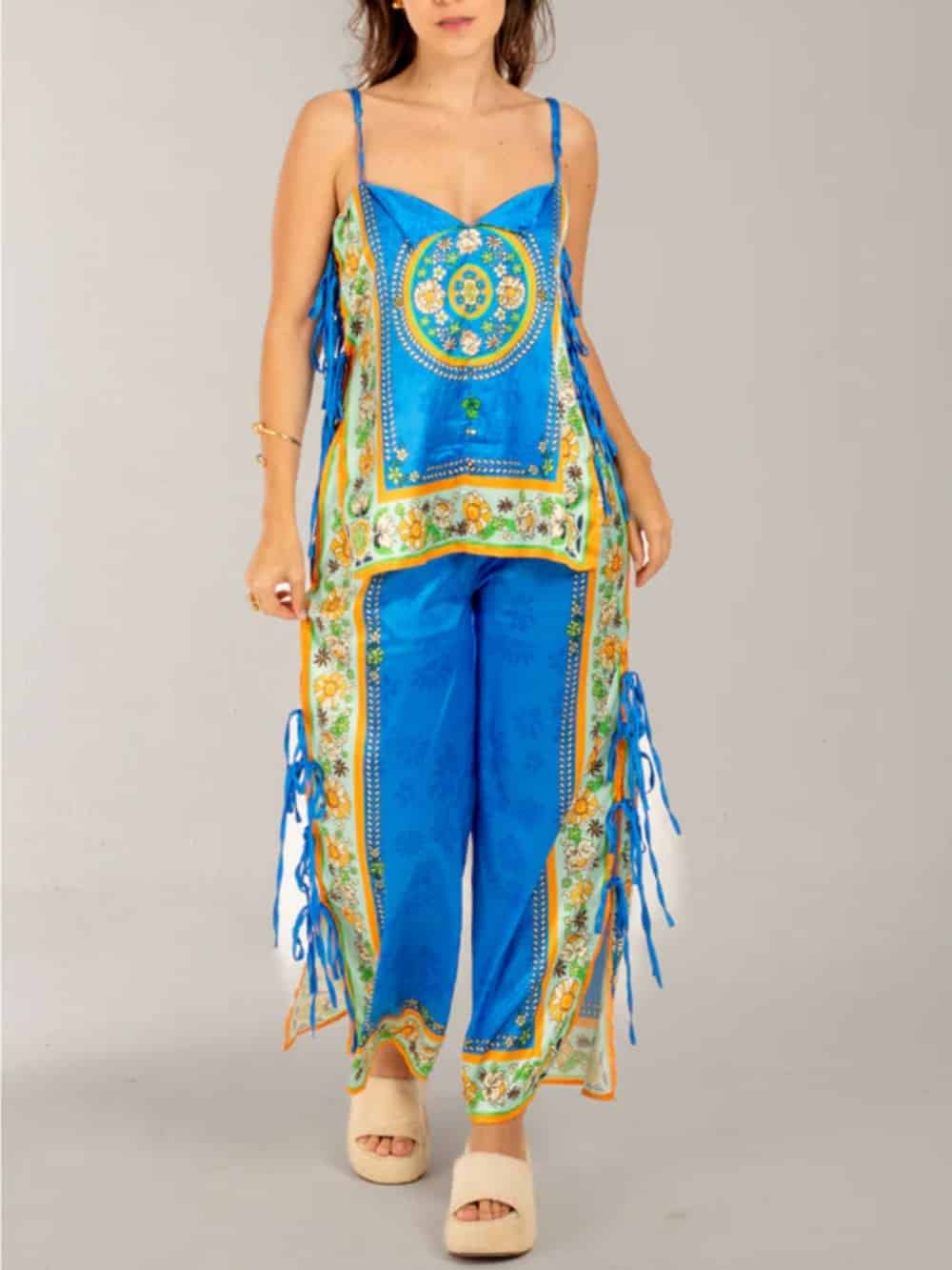 Irregular Ornate Mosaic Tiles Pants