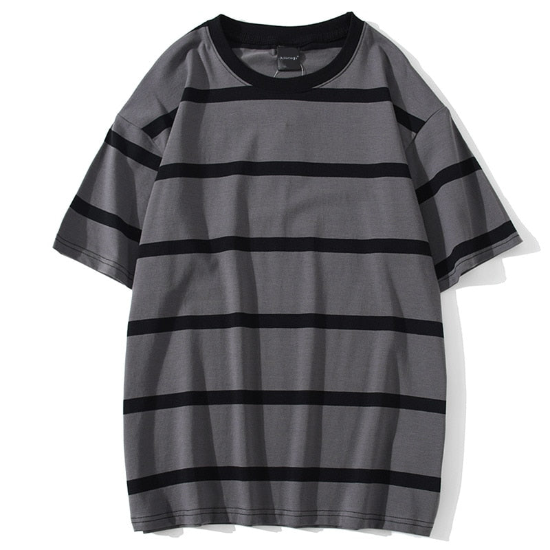 Striped T Shirt - All-Match Streetwear for Men