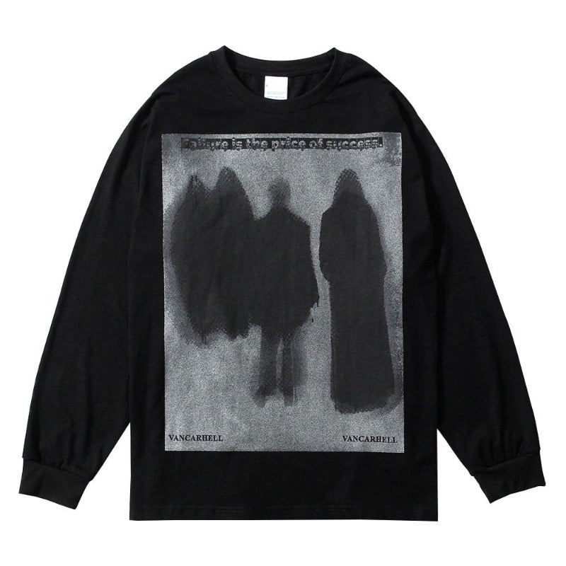 Long Sleeve Graphic T Shirt - Shadow Print