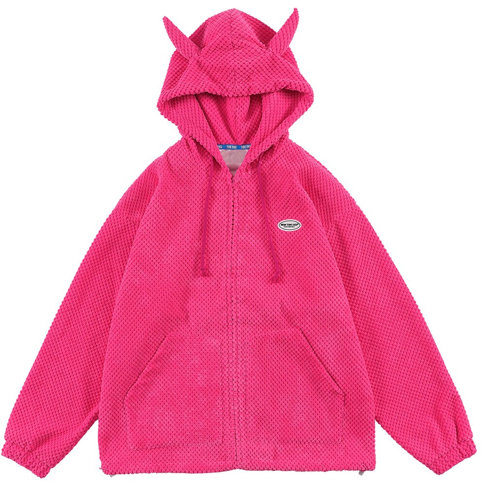 Mystical Green Hoodie Unisex with Demon Horns