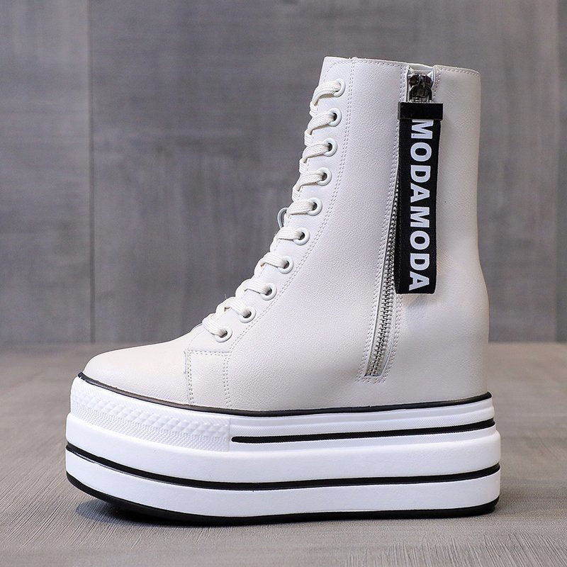 Moda Women's Zip Platform Ankle Boots