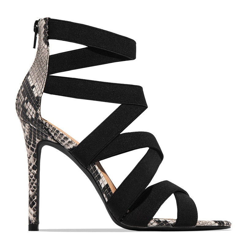 Patchwork Mixed High Heels Sandals
