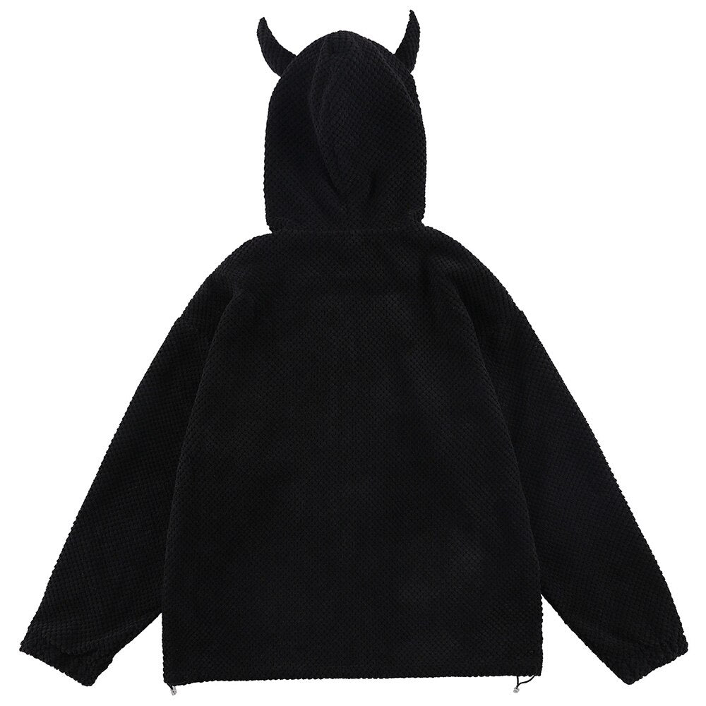 Mystical Green Hoodie Unisex with Demon Horns