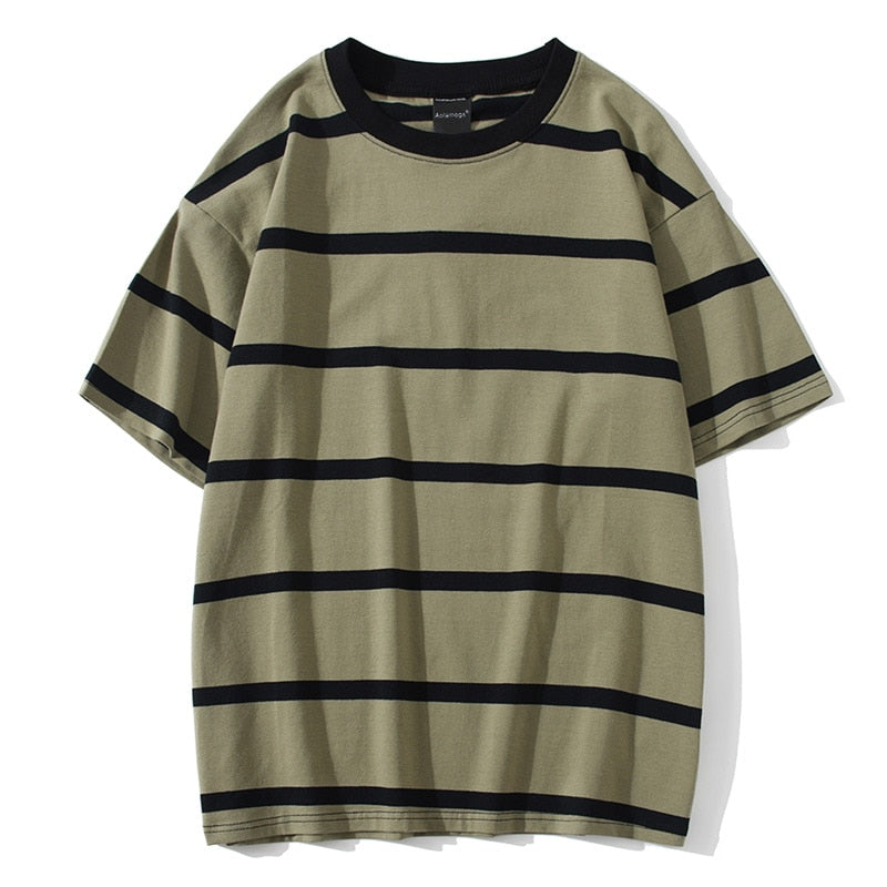 Striped T Shirt - All-Match Streetwear for Men