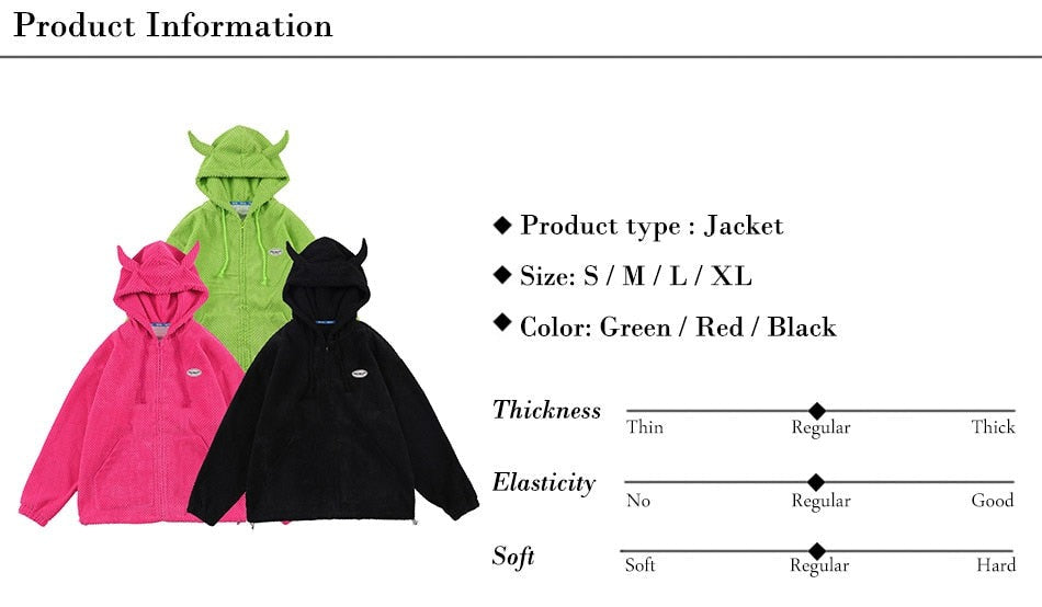Mystical Green Hoodie Unisex with Demon Horns