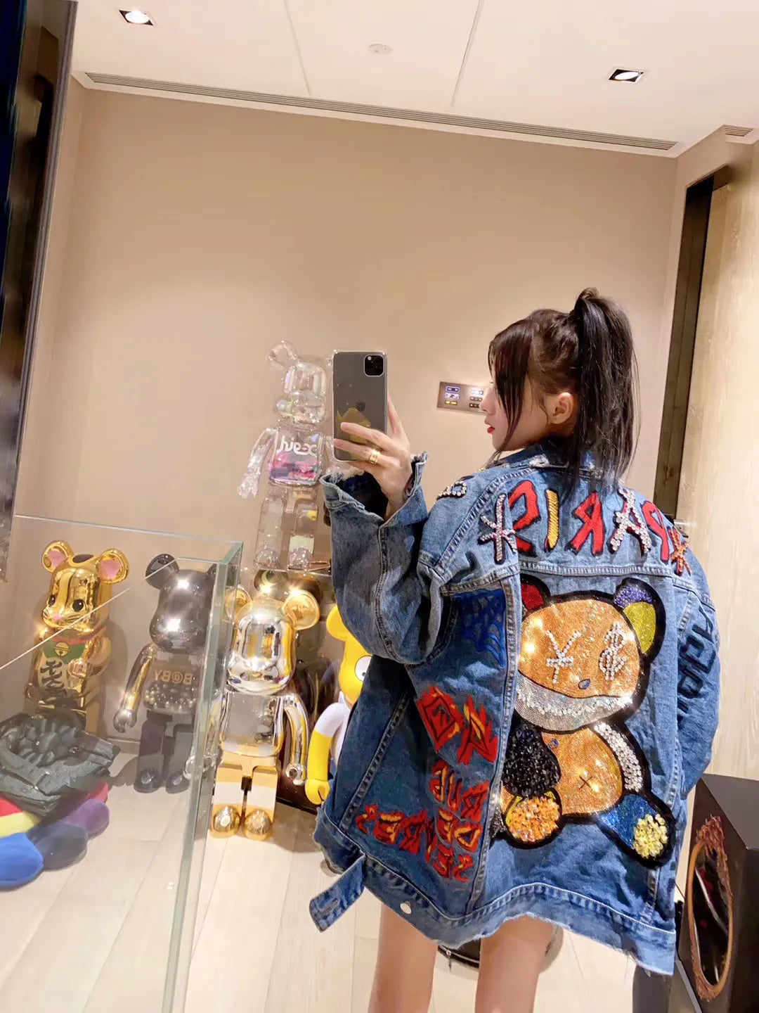 Diamond Sequins Women's Denim Jacket