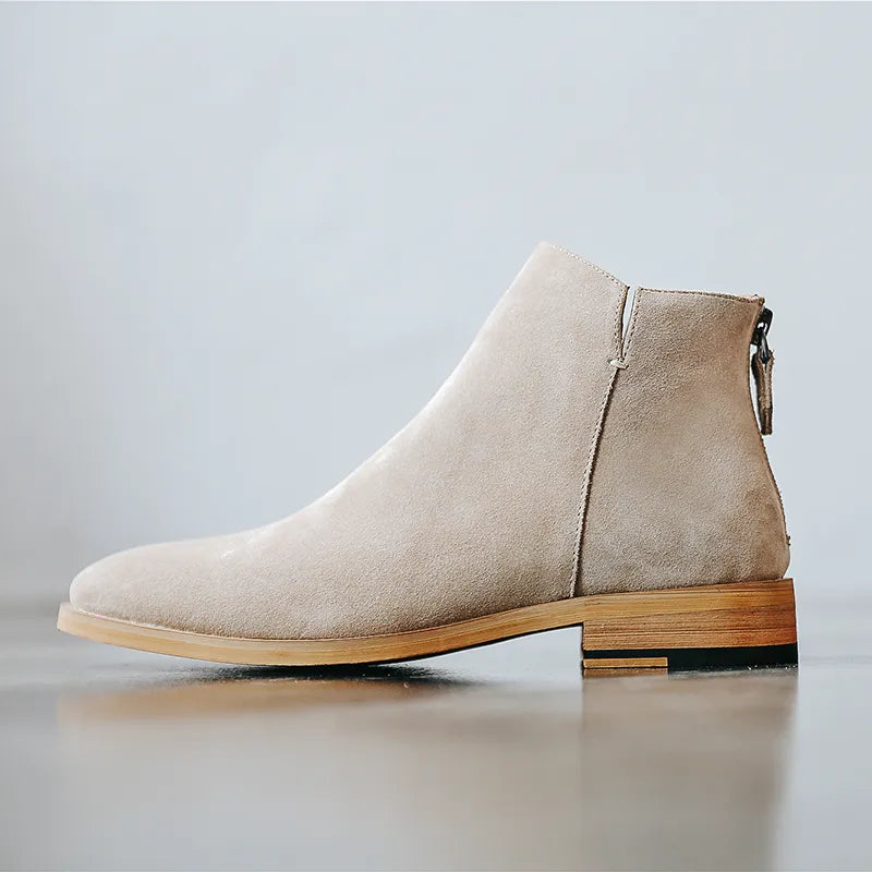 England Zip Ankle Boots Genuine Leather for Men