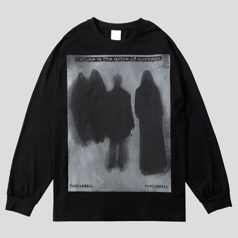Long Sleeve Graphic T Shirt - Shadow Print