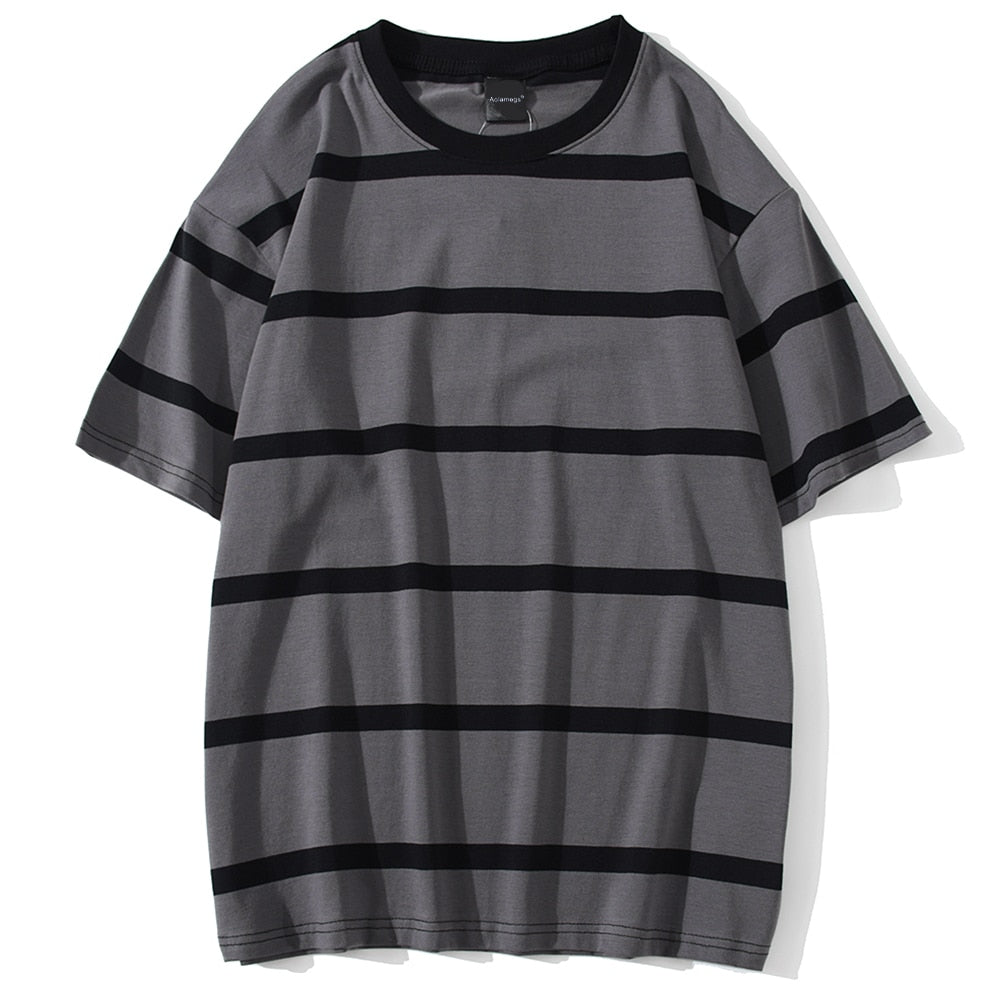 Striped T Shirt - All-Match Streetwear for Men