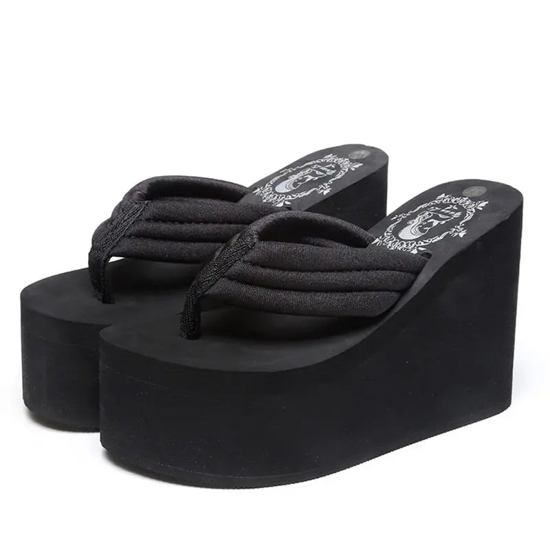 11cm Platform Sandals - Black EVA High Heels for Women