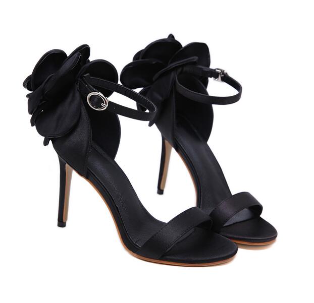 Flower Back Stiletto Sandals