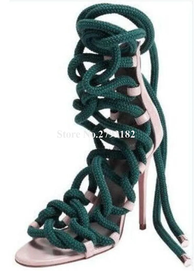 Gladiator Rope High Heel Sandals