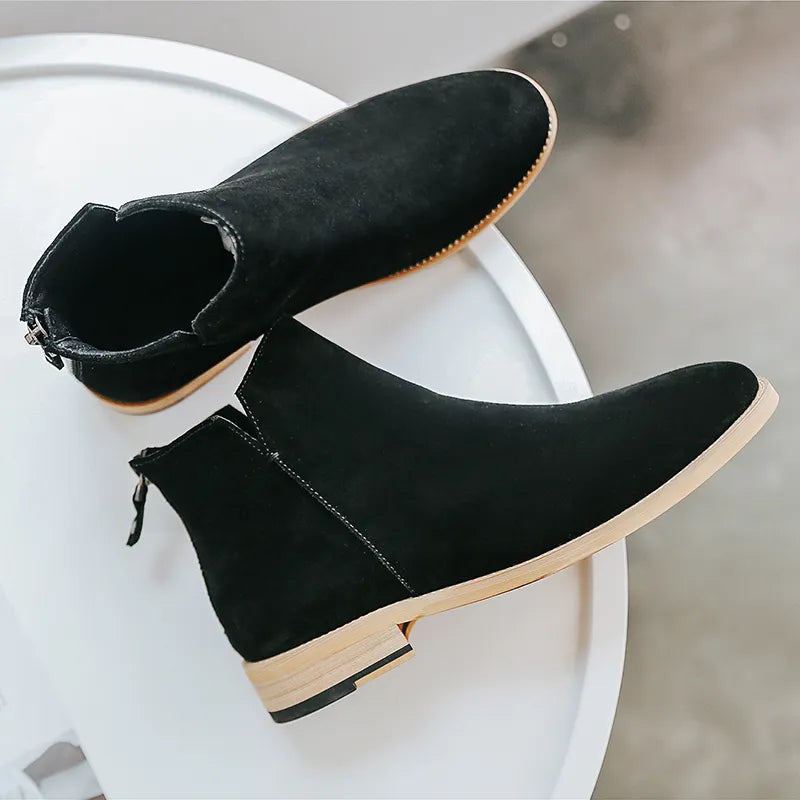 England Zip Ankle Boots Genuine Leather for Men