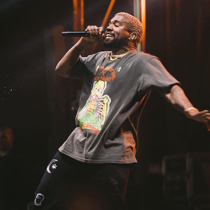 Unisex Kanye Streetwear Skull Print T-shirts