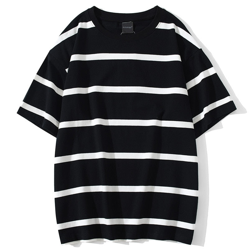 Striped T Shirt - All-Match Streetwear for Men