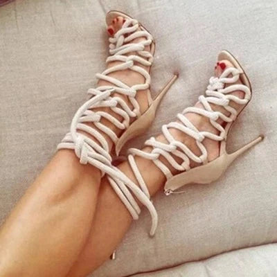 Gladiator Rope High Heel Sandals