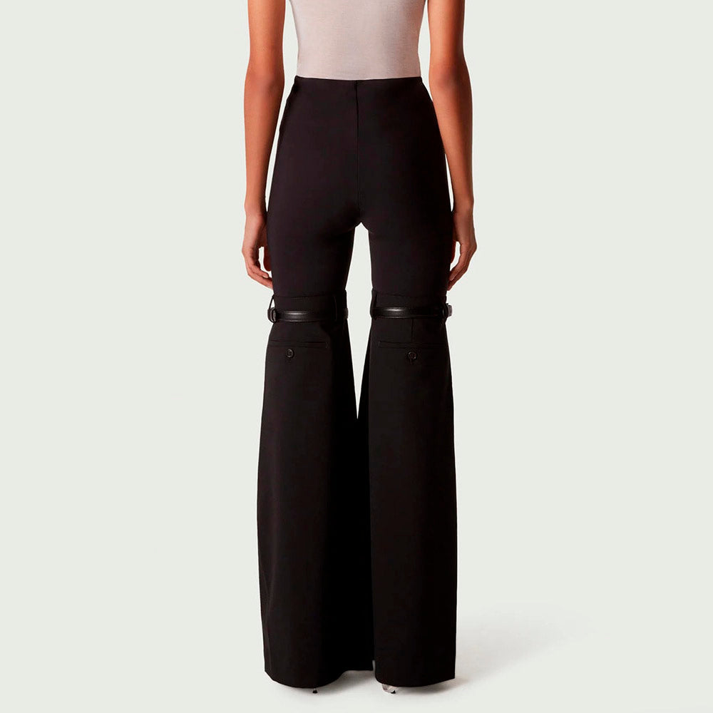 RIO KNEES WAIST FLARED BLACK PANTS