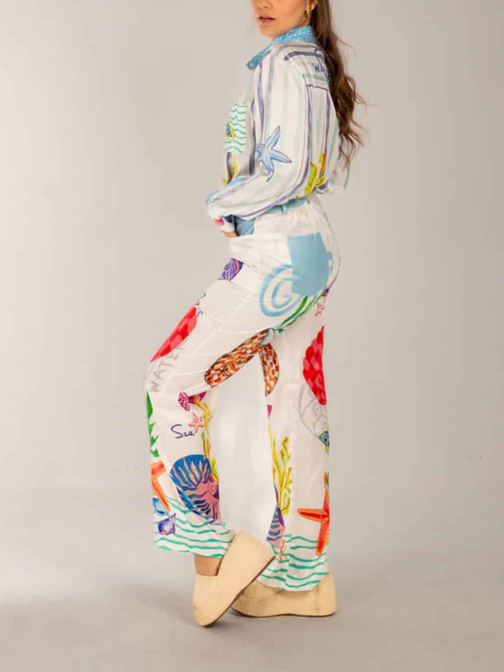 Ocean Print Theme Pants