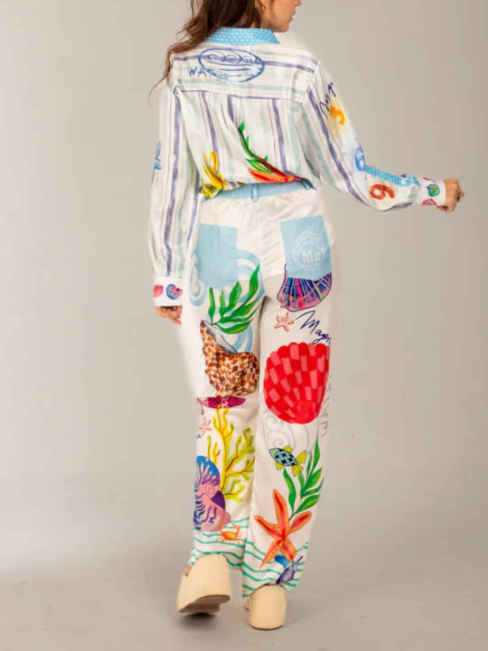 Ocean Print Theme Pants
