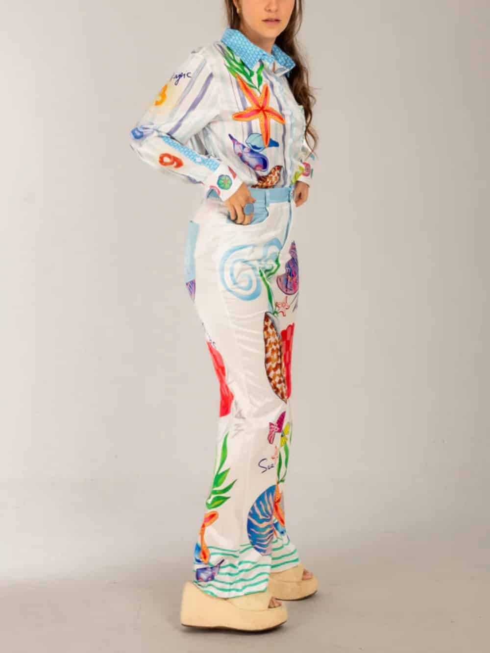 Ocean Print Theme Pants