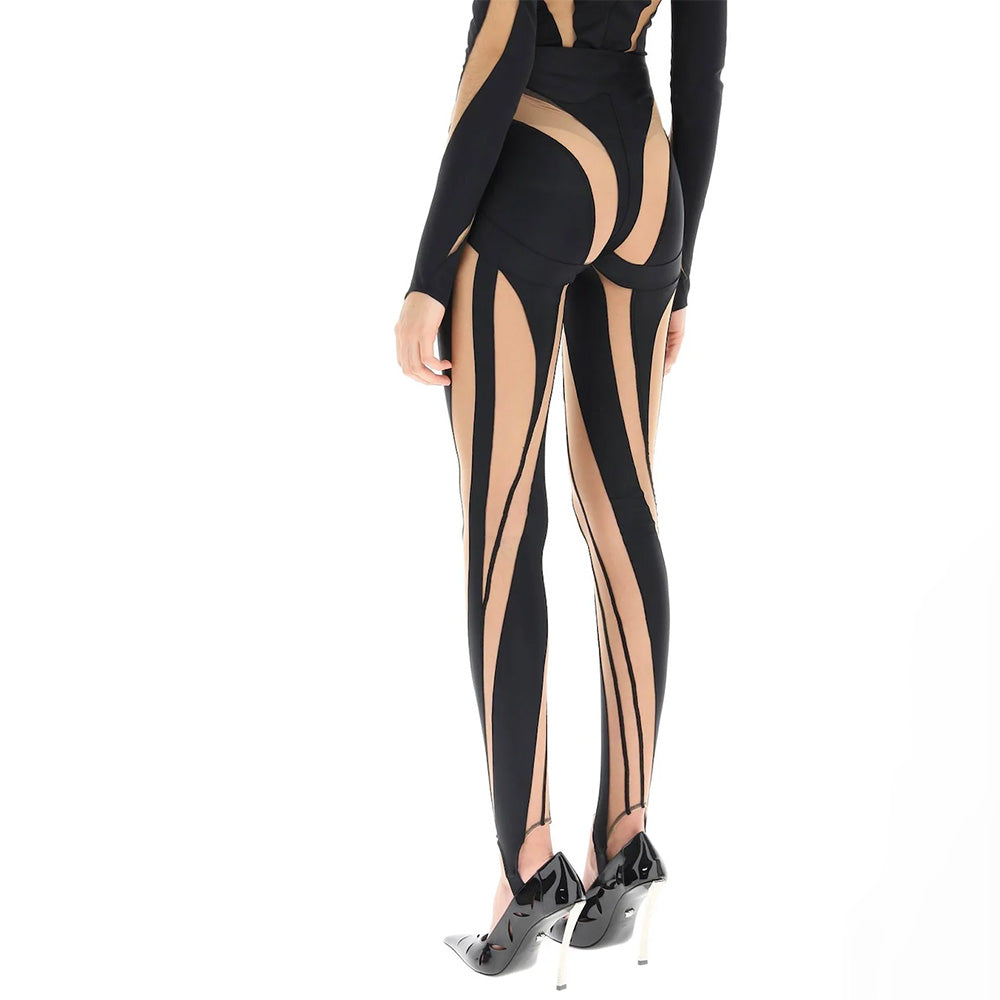 KOYUKI PATCHWORK MESH LEGGINGS