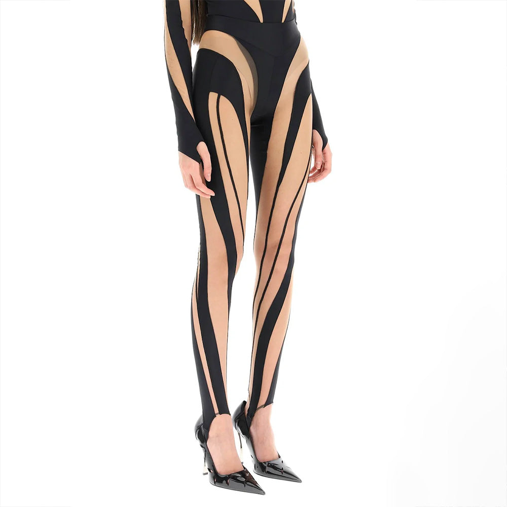 KOYUKI PATCHWORK MESH LEGGINGS