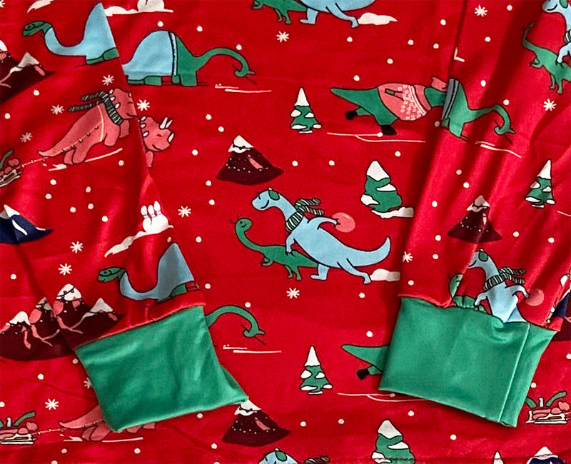 Red Cute Dinosaur Pattern Family Matching Pajamas Sets