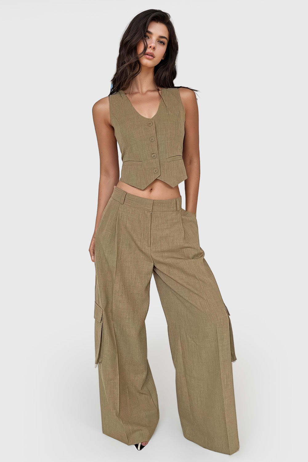 Long 3-Piece Suit - Beige