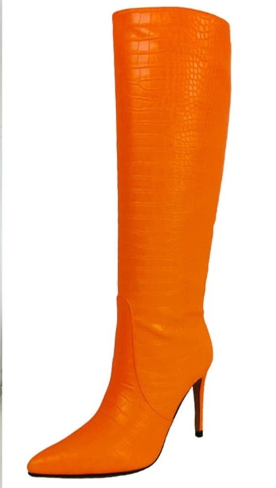 Knee Embossed Boots