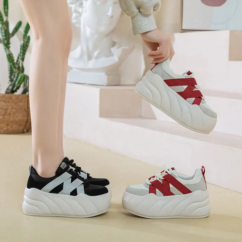8cm Platform Loafers: Spring/Summer Trendy Lace-ups