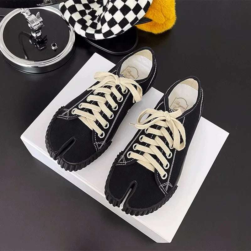 Tabi Sneakers: Split Toe Mary Janes Canvas Women's