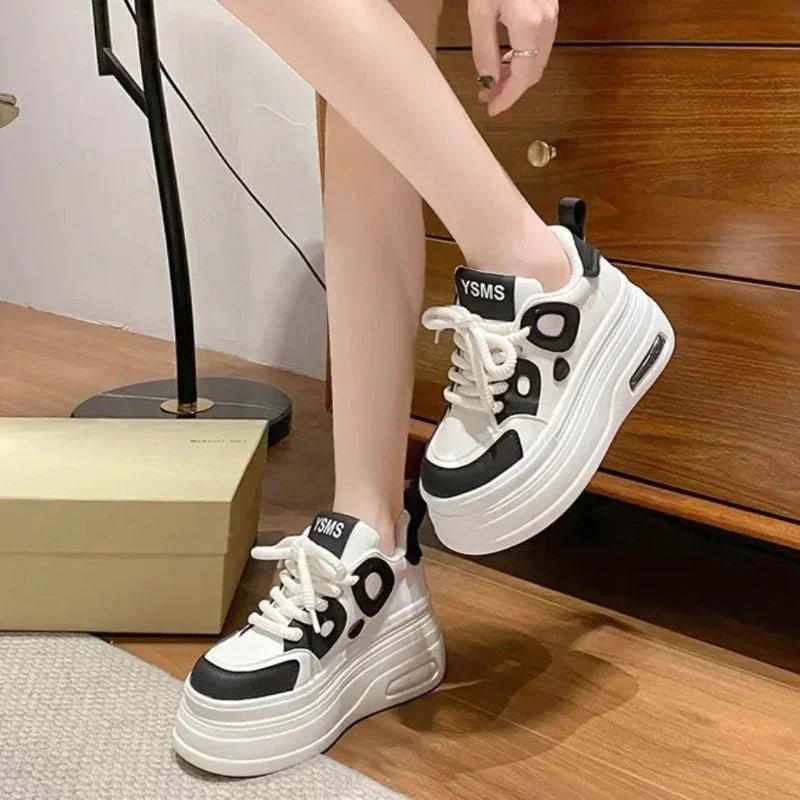 Chic White Platform Sneakers for Women: Trendy, and Stylish Footwear