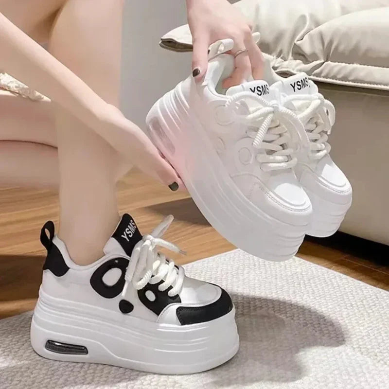 Chic White Platform Sneakers for Women: Trendy, and Stylish Footwear