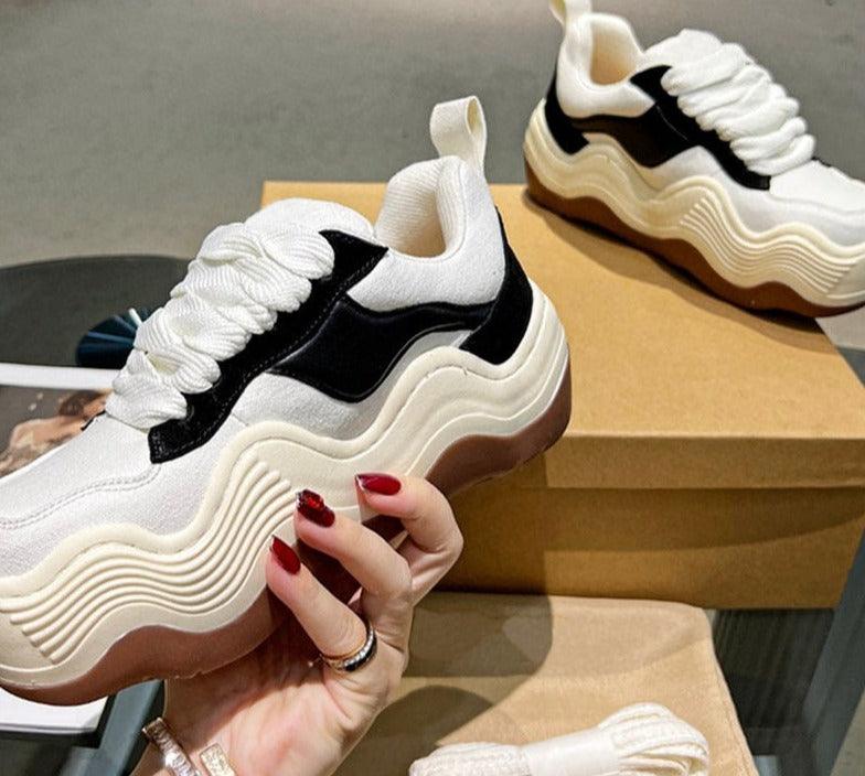 Dragon Shoes Wave Platform Lace-up Sneakers