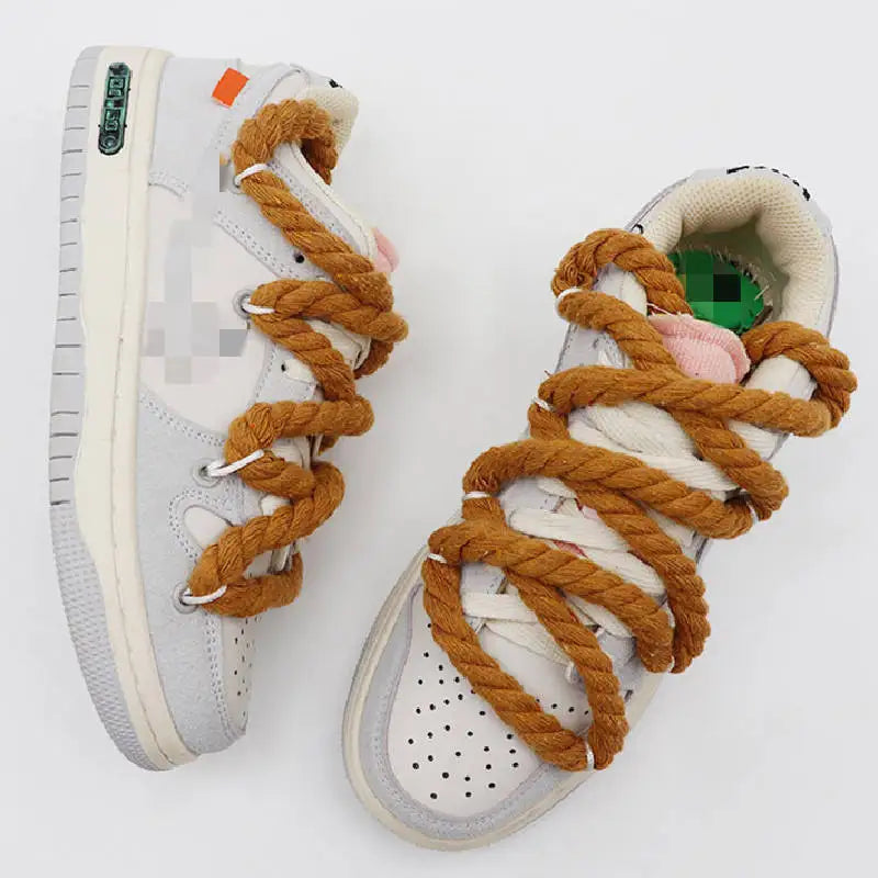 Stylish 10MM Round Linen Rope Laces AF1 - Urban Style AF1/AJ Shoe Rope!